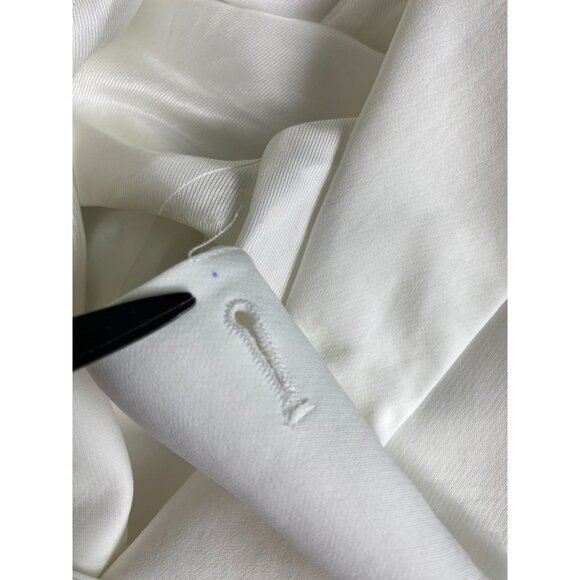 Zara White Double Breasted Belted Vest Coat Women size Medium Capsule Sleeveless - Picture 9 of 16